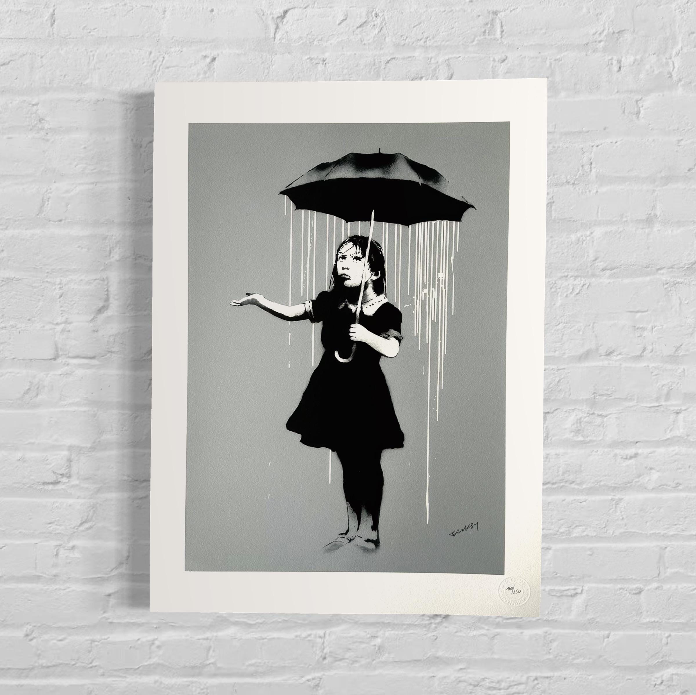 Banksy girl with umbrella Lola