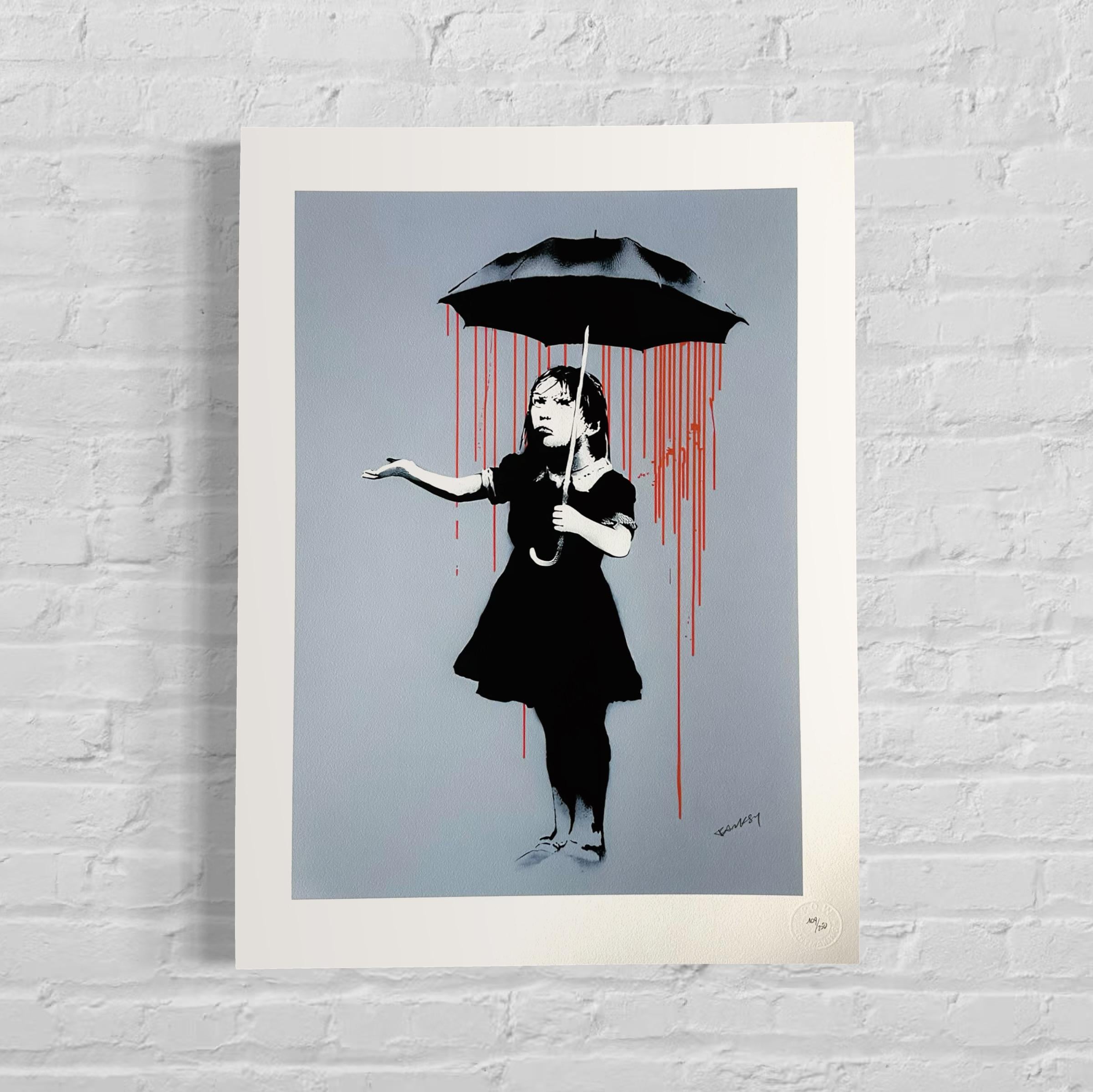Banksy girl with umbrella Lola