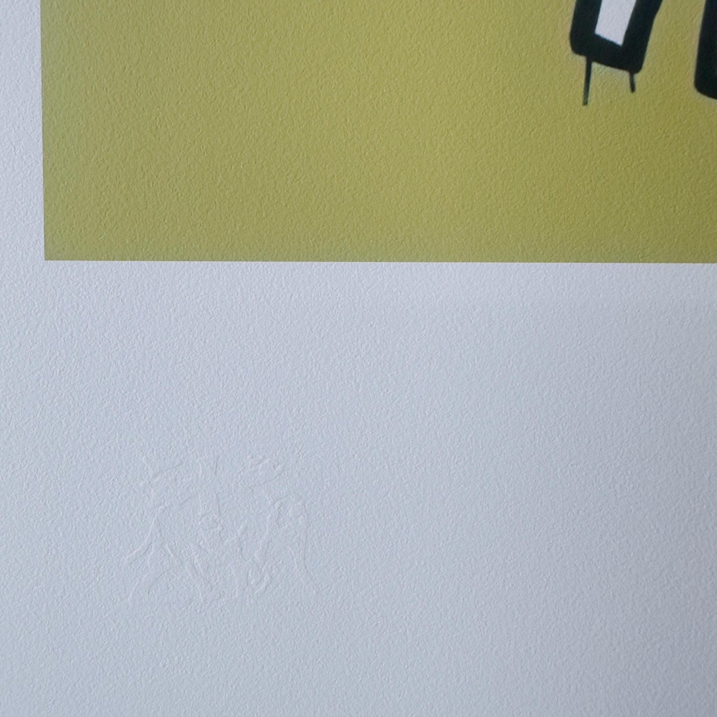 Genummerde editie BANKSY Barking dog (kaki geel) Gesigneerd - certificaat - Wall Art, Grafitti Art, Lithograph, Stencil Art