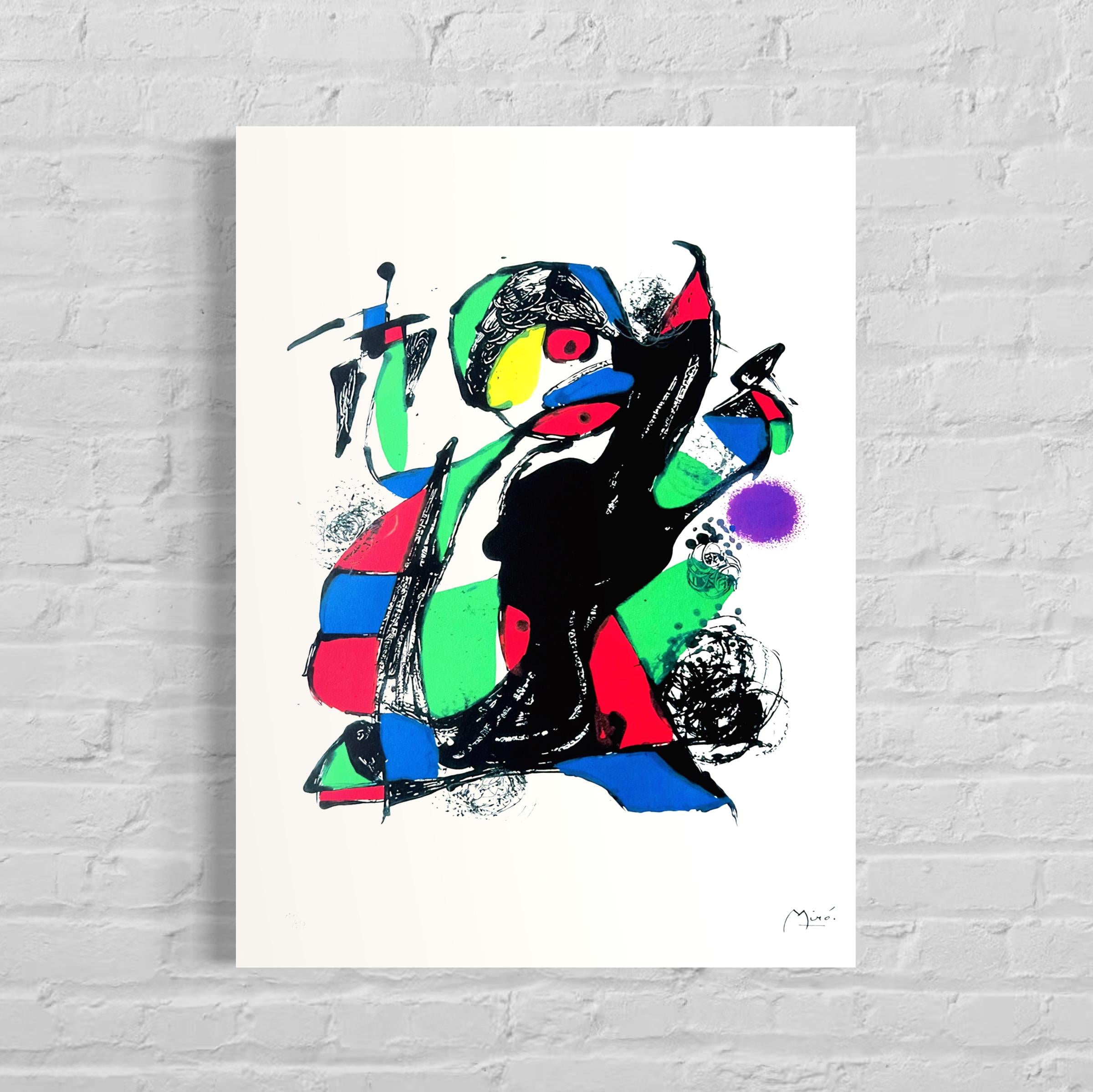 Genummerde editie Joan Miró, Abstract prachtige levendige kleuren - Gesigneerd - Certificaat - limited Barcelona Espana -