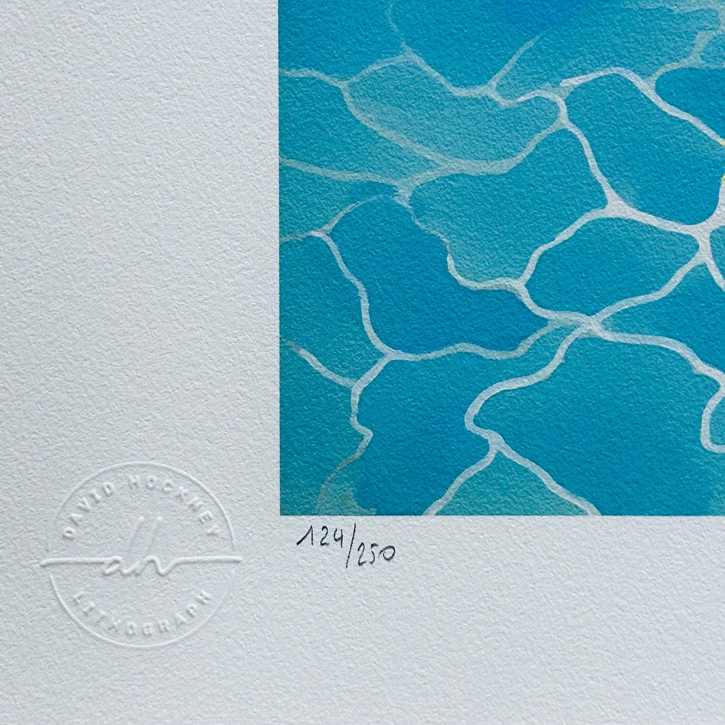 Genummerde editie DAVID HOCKNEY - Zwembad met mensen - Certificaat - Limited lithografie - muurdecoratie - after