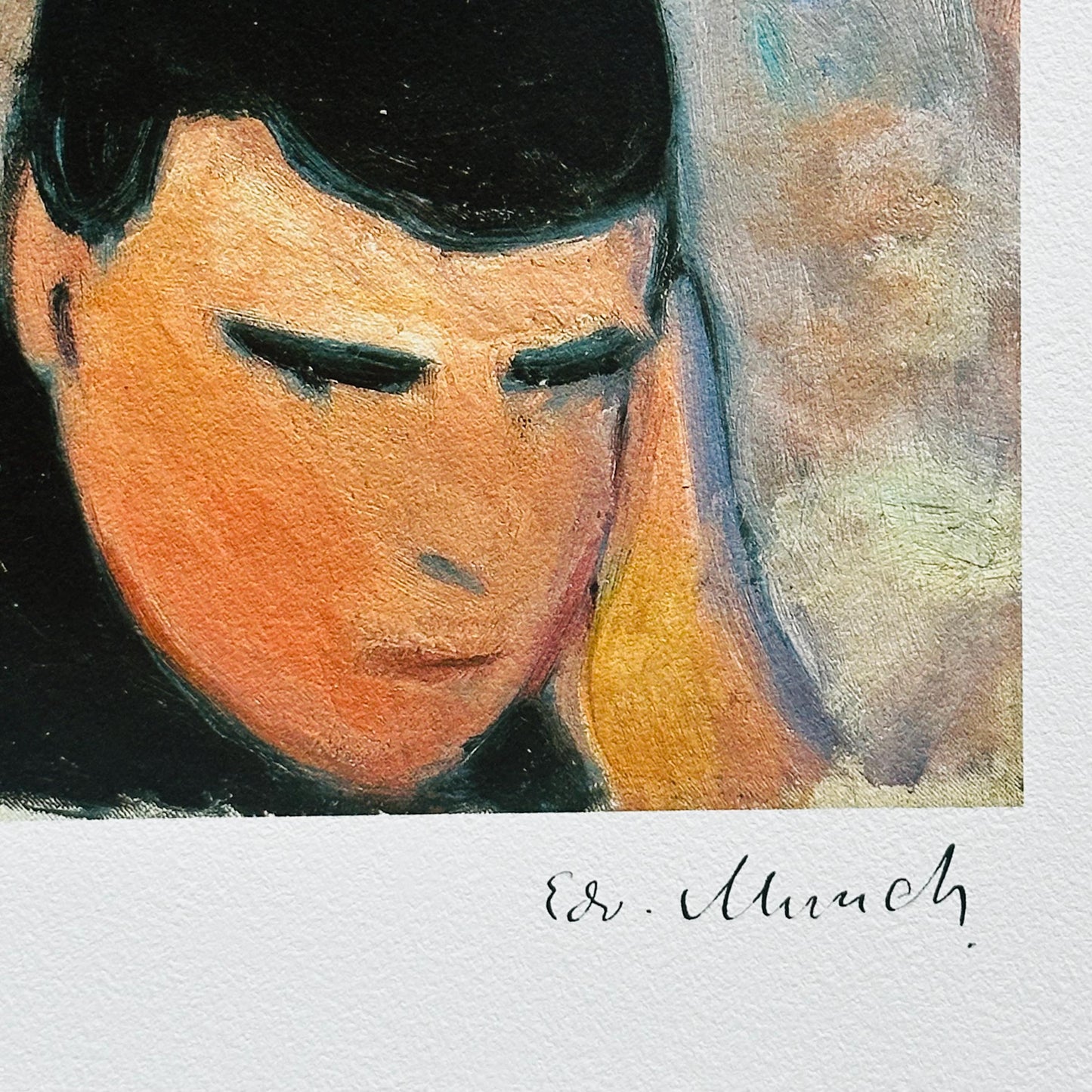 Genummerde editie EDVARD MUNCH "Melancholy" Gesigneerd - Certificaat - Limited lithografie - Noorse kunstenaar - after