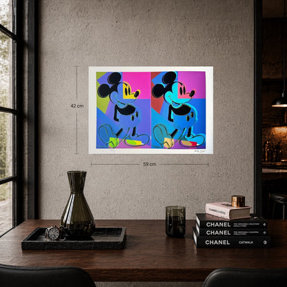 Andy Warhol – ‘Double Mickey (Paars, Blauw, Groen, Geel)’ – Gelimiteerde en genummerde editie