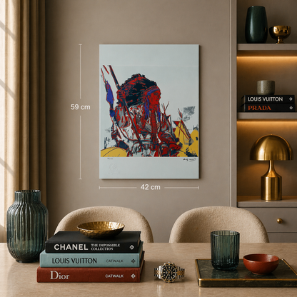 Andy Warhol – 'War Bonnet Indian' – Begränsad och numrerad upplaga
