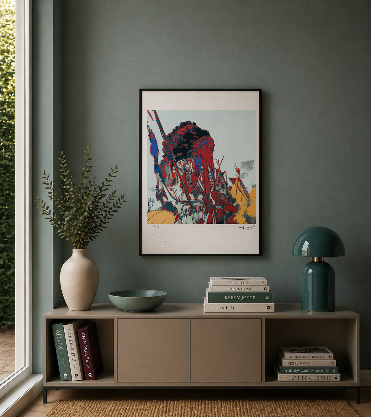 Andy Warhol – 'War Bonnet Indian' – Begränsad och numrerad upplaga