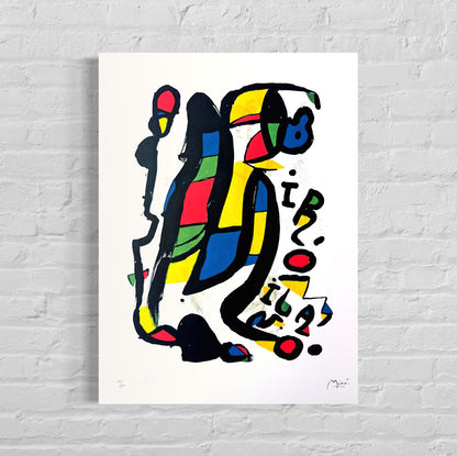Genummerde editie Joan Miró, Abstract prachtige levendige kleuren - Gesigneerd - Certificaat - limited Barcelona Espana -