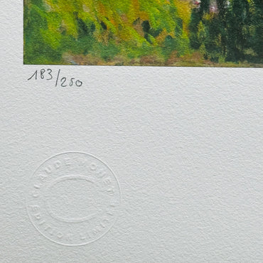 Genummerde editie Claude Monet," Kind en vrouw met paraplu- Certificaat - kunstdecoratie - unieke kunst lithograph after