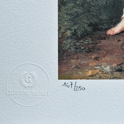 Genummerde editie Gustav Klimt," man en vrouw "de kus van vrede"- Certificaat - kunstdecoratie - unieke kunst lithograph after