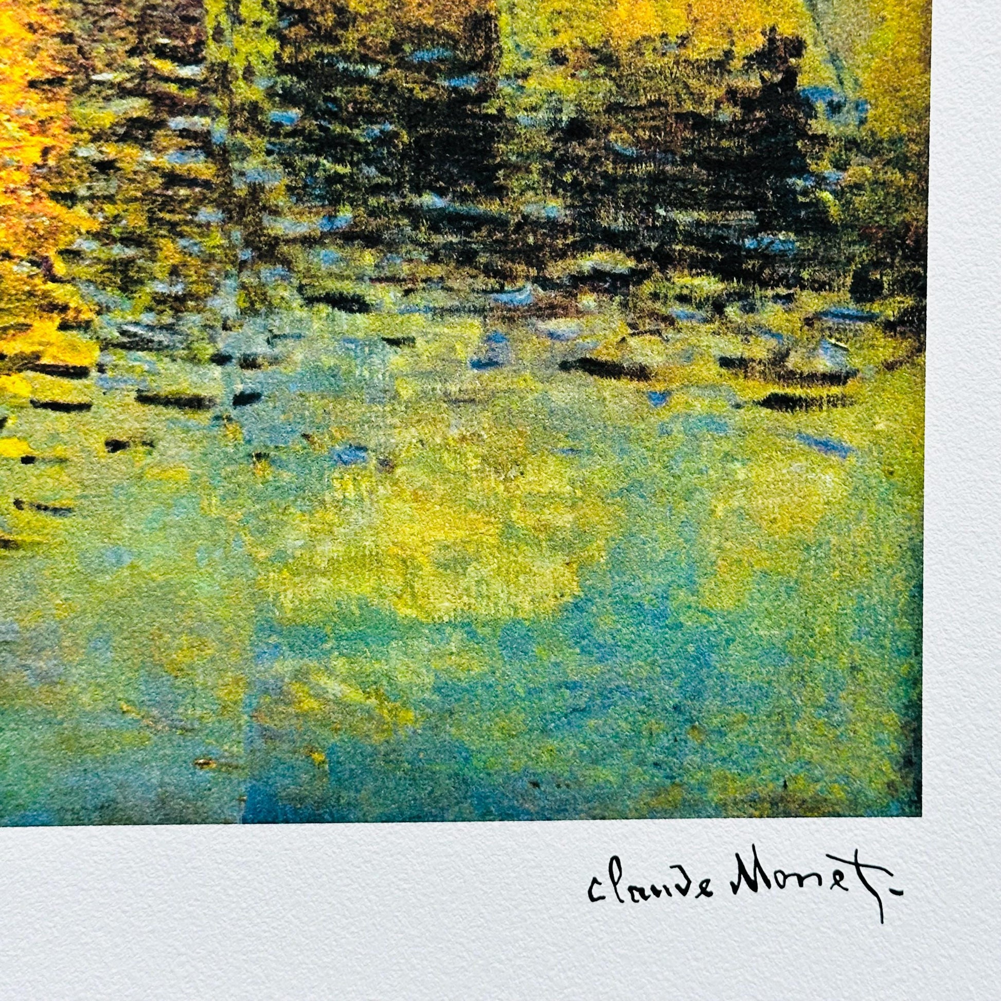 Genummerde editie Claude Monet," Brug van Argenteuil " sneeuw landschap - Certificaat - kunstdecoratie - unieke kunst lithograph after