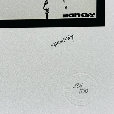 Genummerde editie BANKSY HMV Gesigneerd - certificaat - Wall Art, Grafitti Art, Lithograph, Stencil Art