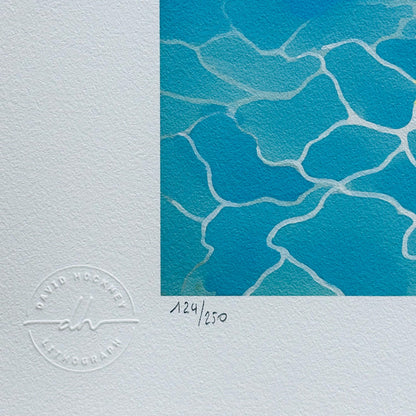 Genummerde editie DAVID HOCKNEY - Zwembad met mensen - Certificaat - Limited lithografie - muurdecoratie - after