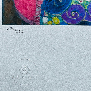 Genummerde editie Gustav Klimt, "de jonge maagd" liggende vrouwen - Certificaat - kunstdecoratie - unieke kunst lithograph after