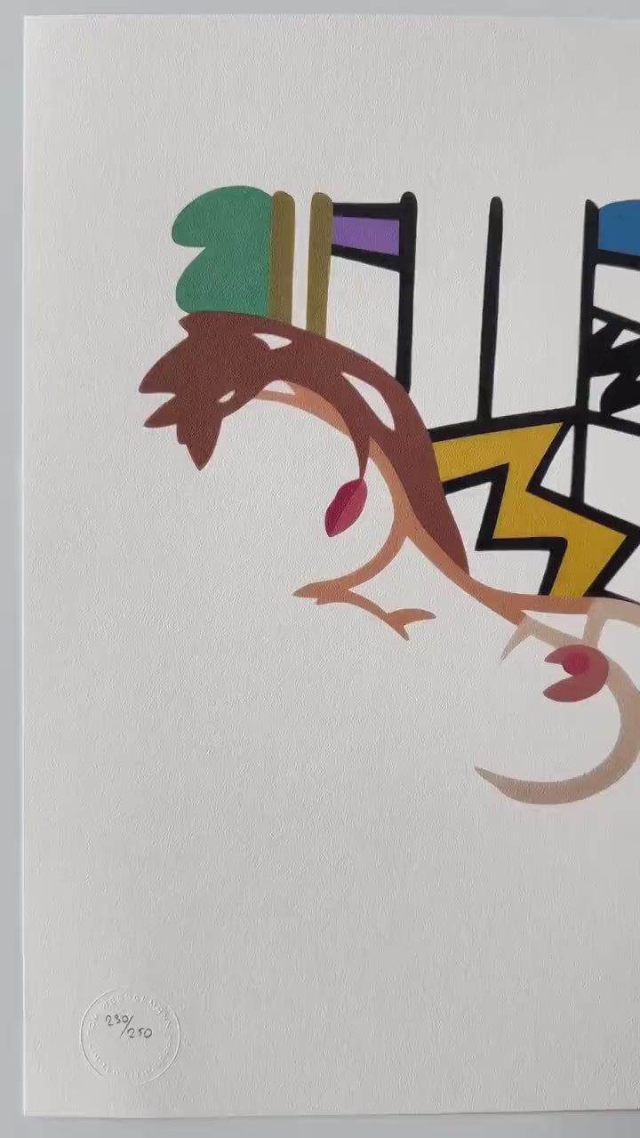 Genummerde editie TOM WESSELMANN Monica nude with lichtenstein - Certificaat - Limited lithografie  - Pop art --