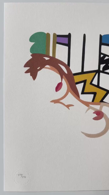 Genummerde editie TOM WESSELMANN Monica nude with lichtenstein - Certificaat - Limited lithografie  - Pop art --