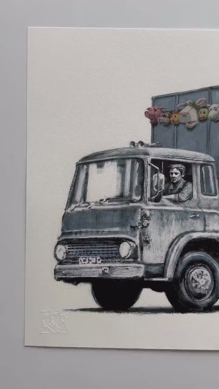 Genummerde editie BANKSY  Sirens of the lambs - certificaat -     Wall Art, Grafitti Art, Lithograph, Stencil Art