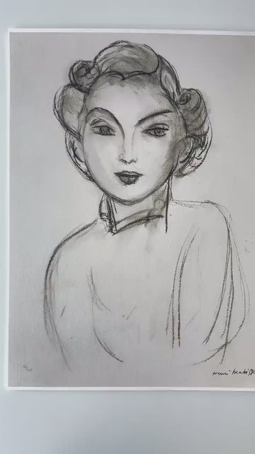 Genummerde editie HENRI MATISSE Tête de femme (Madame Paley) Gesigneerd - Certificaat - Limited lithografie  - Franse kunstenaar -