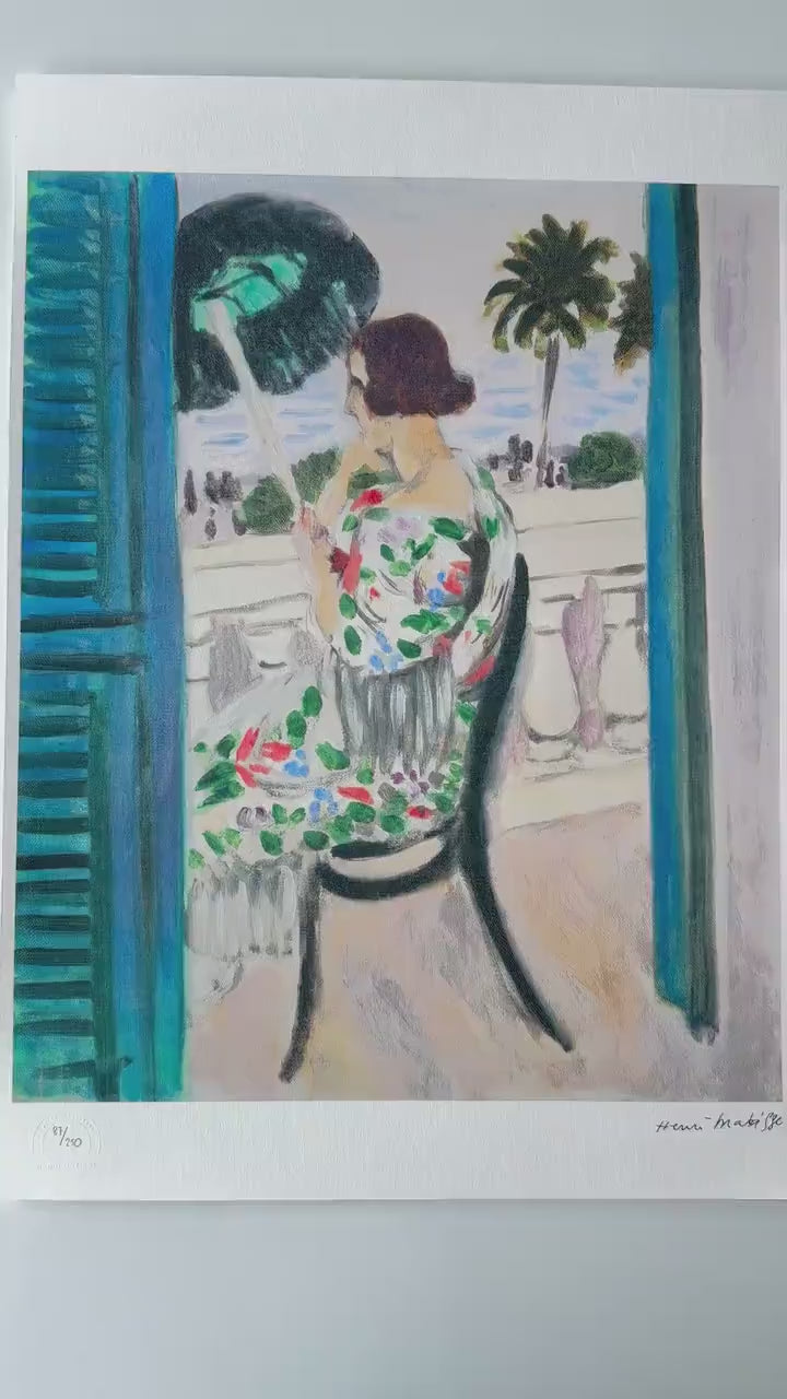Genummerde editie HENRI MATISSE Femme assise sur un balcon Gesigneerd - Certificaat - Limited lithografie  - Franse kunstenaar -